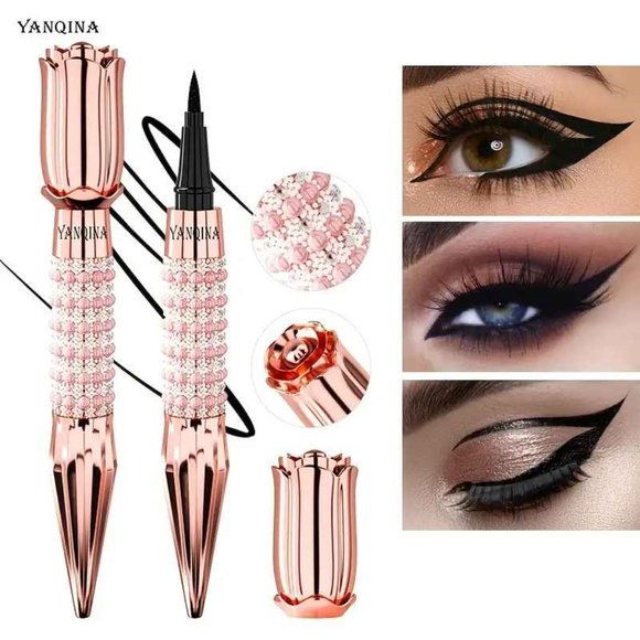 Black Liquid Eyeliner Pen With Rhinestone Bronzing - Picture 3 of 3